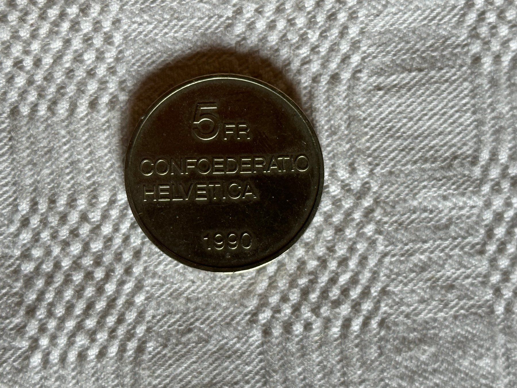 Alle Münzen: Pièce 5CHF de 1990 Gottfried Keller – Gebraucht aus Ste-Croix von mjmg 1