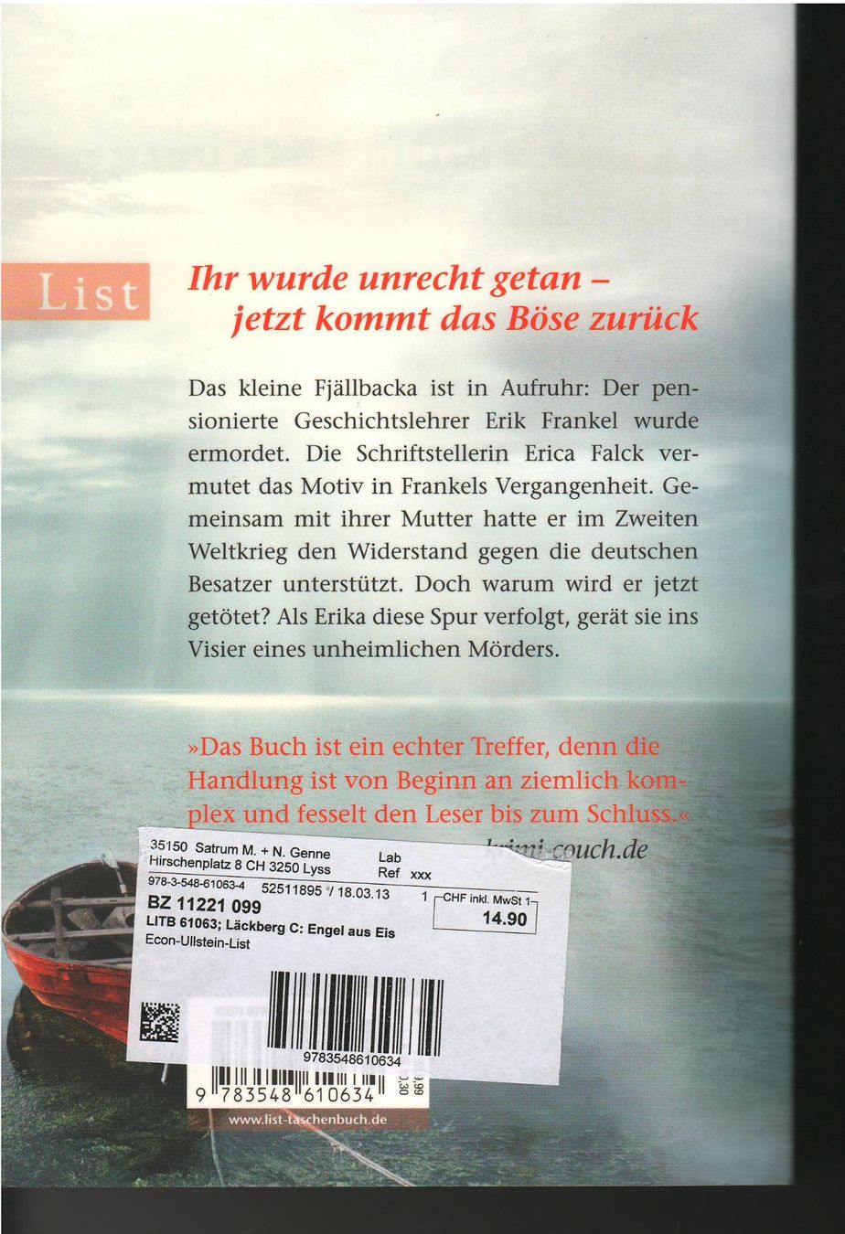 Libri: Camilla Läckberg  -  Engel aus Eis – Usato da Lyss venduto da Zon 1