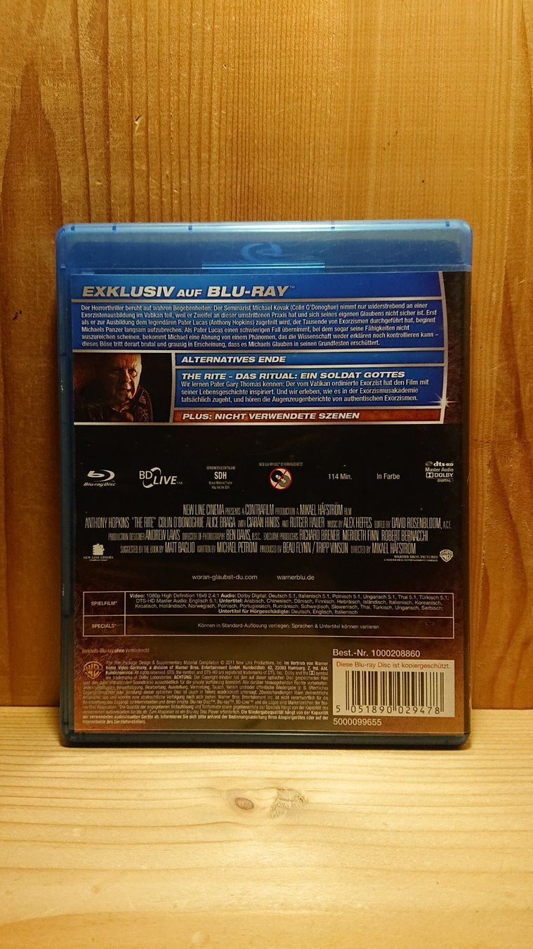 Tutti i DVDs: THE RITE das Ritual Blu-Ray – Usato da Wilderswil venduto da Exebub 1