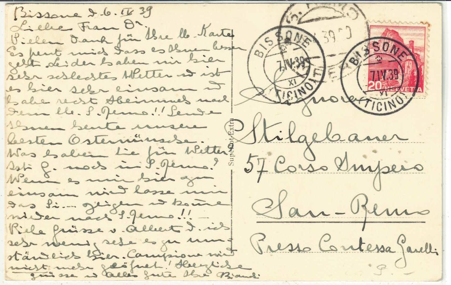 Cartoline postali: Lago di Lugano - Bissone – Usato da Ettingen venduto da Kartenplanet 1