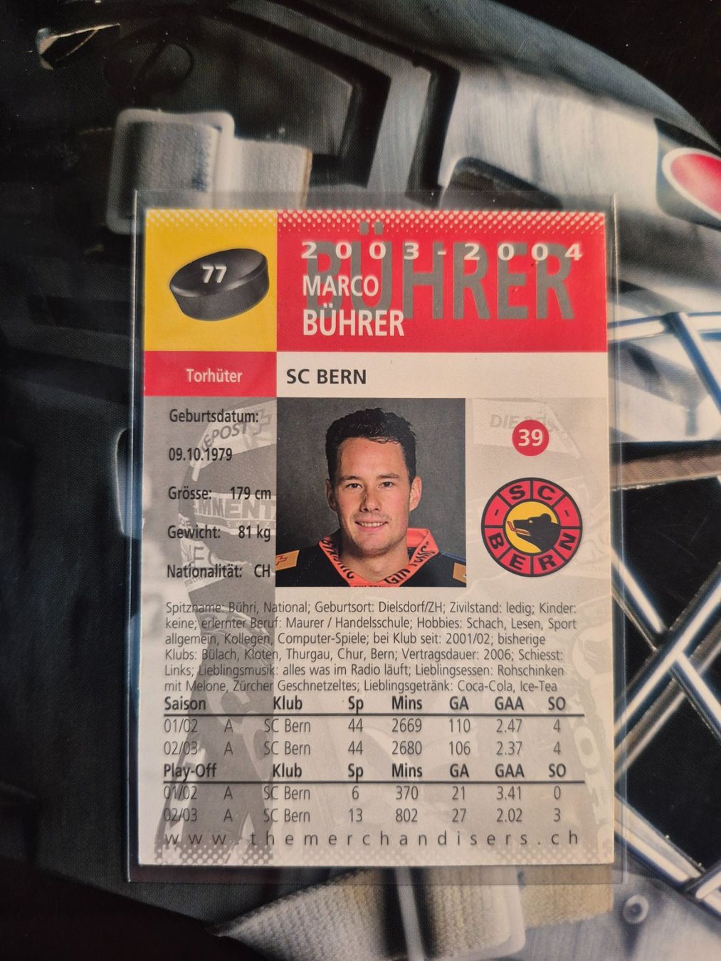 Carte collezionabili: Marco Bührer SC Bern 2003/04 – Usato da Treiten venduto da Sauber73 1