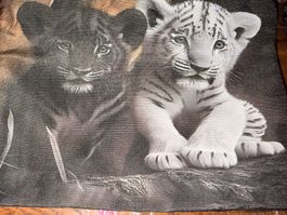 Nessesaire-Kosmetiktasche-Etui-schwarzer und weisser Tiger
