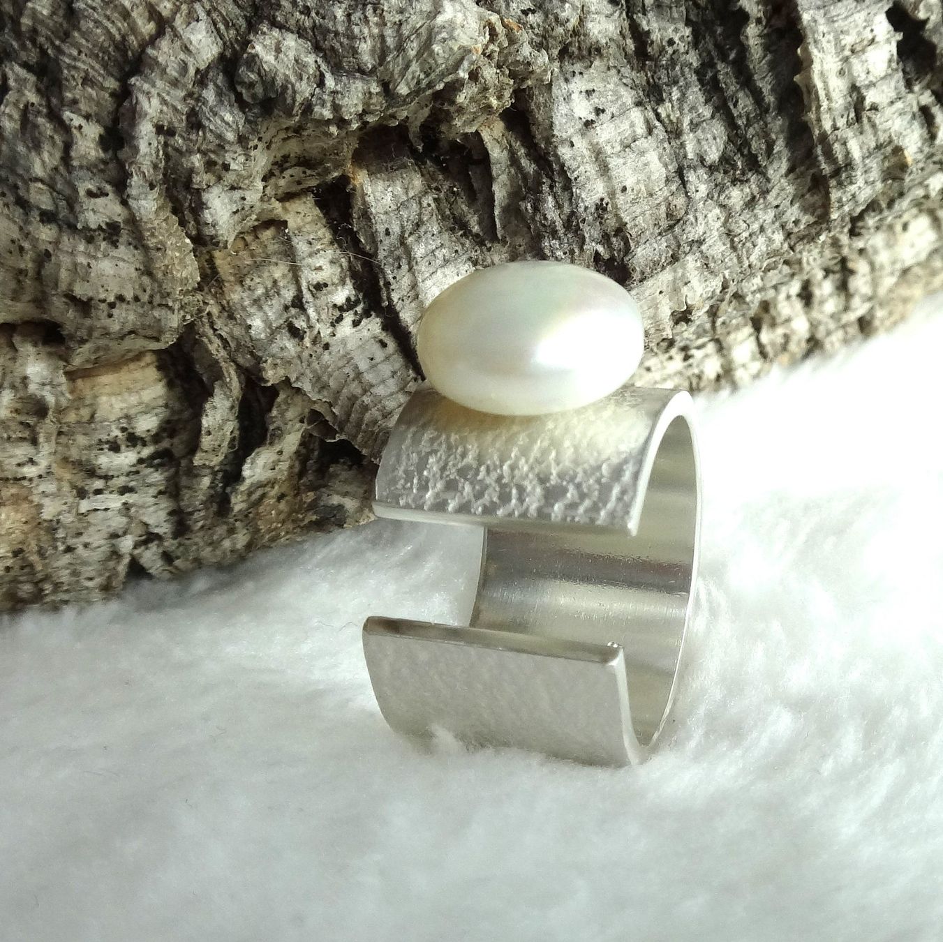 Anelli: Ring Perle weiss Silber 925    NEU – Nuovo e nell'imballaggio originale da Dielsdorf venduto da kumsch 1