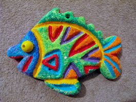 Fisch A) Ytong Porenbeton Deko Figur Skulptur Plastik Relief
