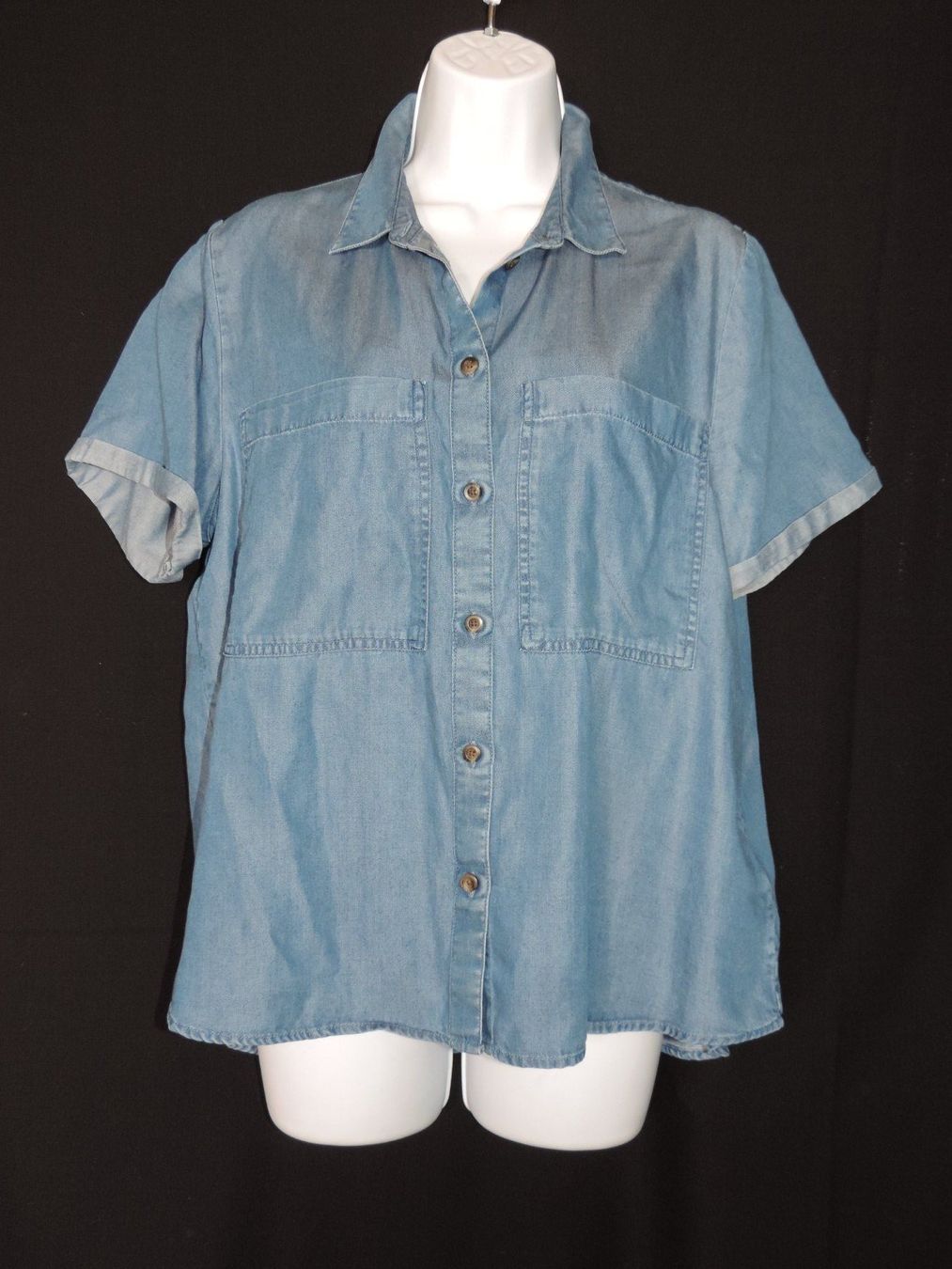 Blusen: blouse manche courte jeans bleu foncé – Gebraucht aus Genève von Axelle333 4