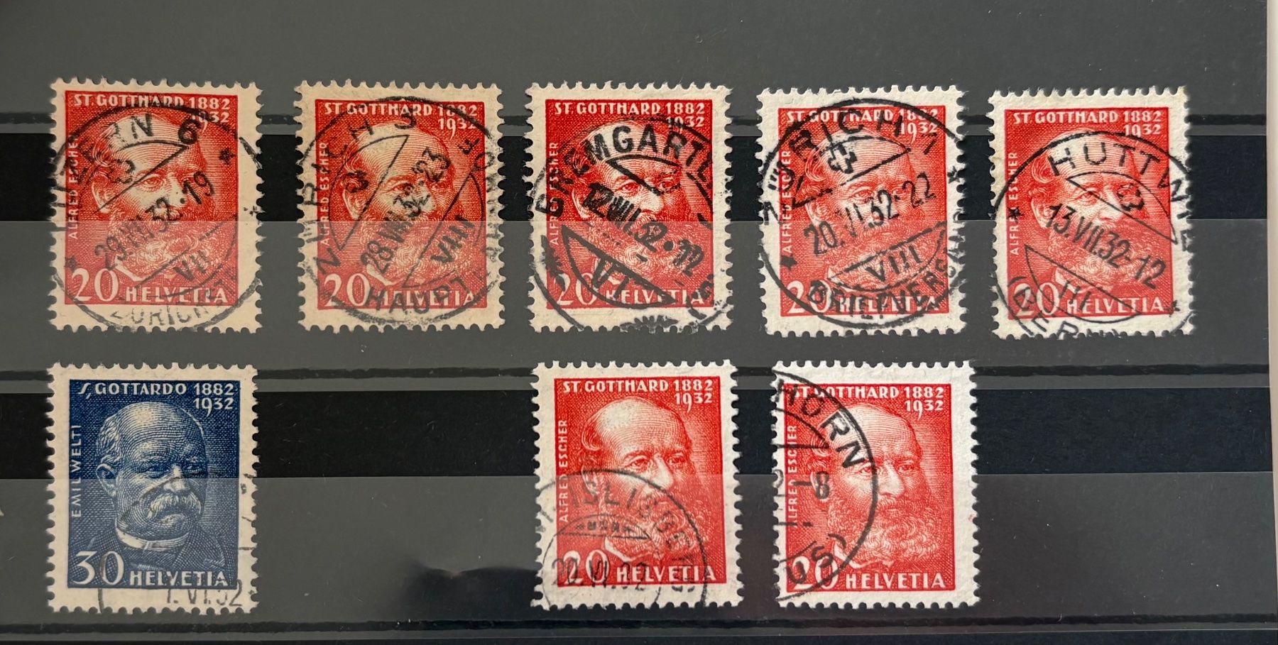 Tutti i francobolli: 1932 Gotthardbahn Vollstempel – Usato da Zürich venduto da hsimon