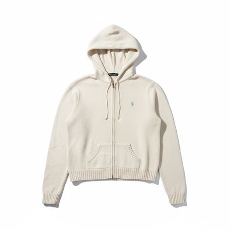 Gilet Hoodie Zippé Ralph Lauren blanc crème  Écru - S #6