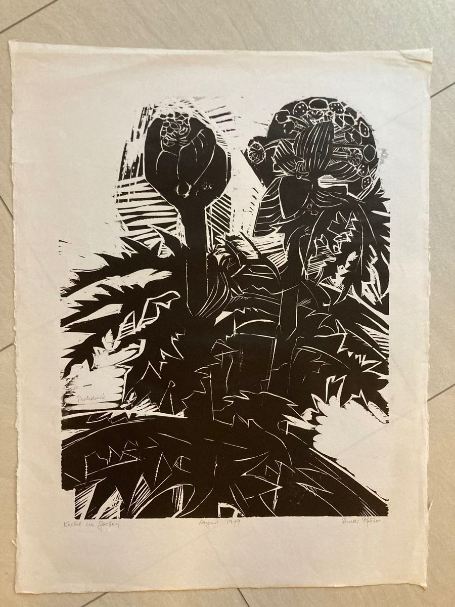 Grafica & Litografie: Ruedi Pfirter "Kerbel im Garten" 1979 – Usato da Herisau venduto da XenonSniper
