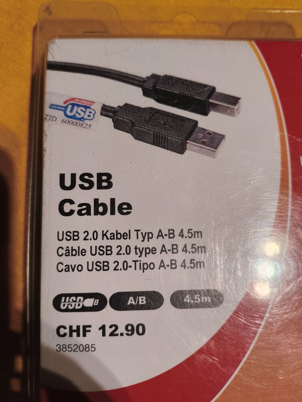 Câbles: USB 2.0 Kabel Typ A-B 4.5m neu – D'occasion à Zürich par Finale7
