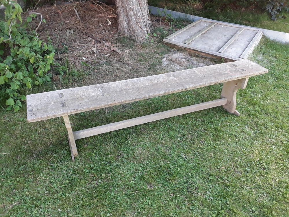 schöner, alter Holzbank/ Schulbank/ Kirchenbank 2 Meter lang Kaufen