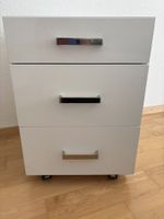 Elegantes Büromöbel weiss 3 Schubladen mit Rollen