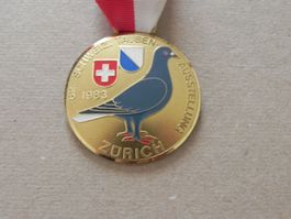 Medaille Zürich Taube Ausstellung 1983