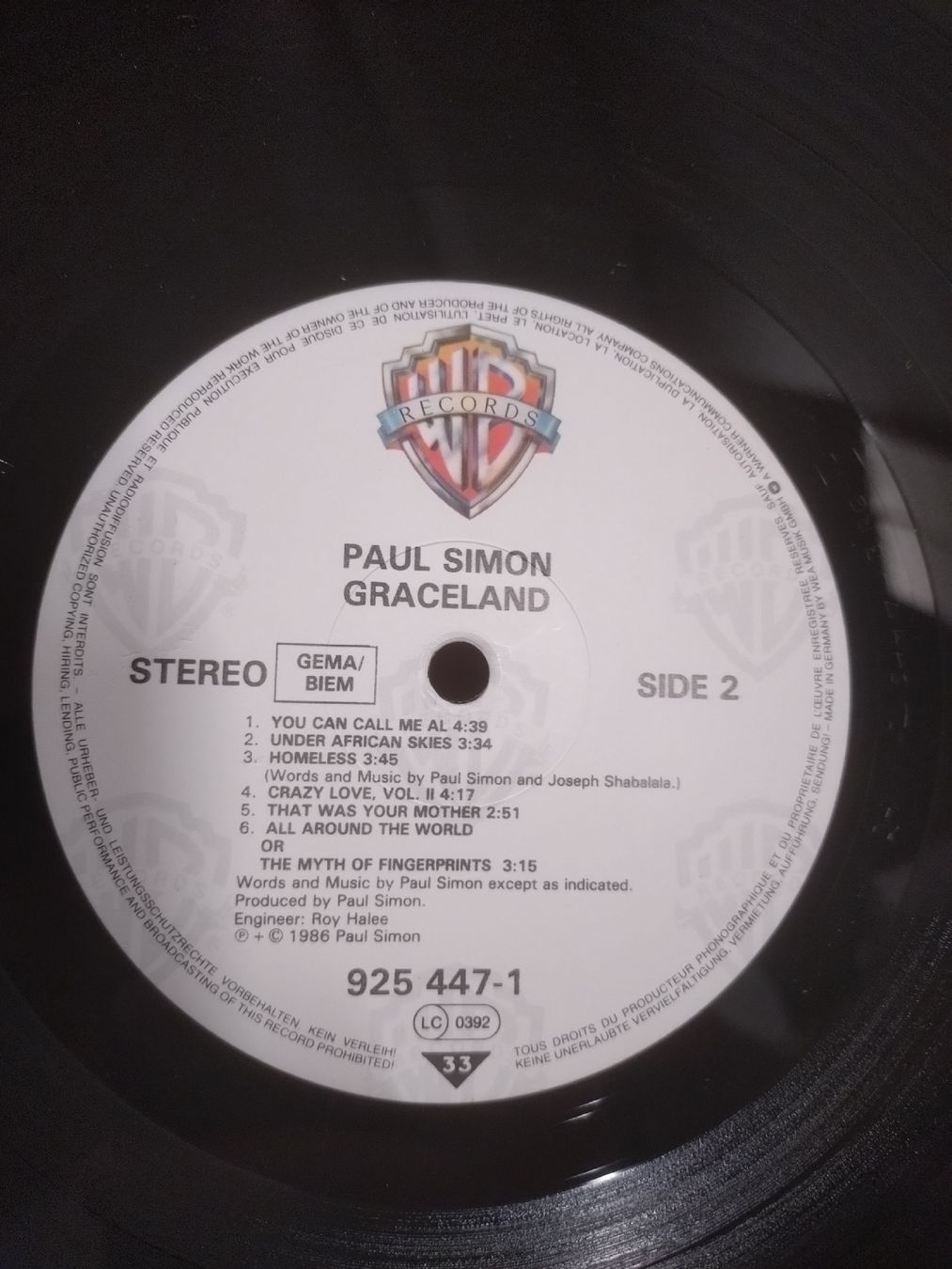 Dischi in vinile: Vinyle Paul Simon - Graceland  – Usato da Farvagny-le-Grand venduto da LaCaverne 2