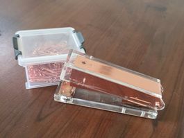 Bostitch und Büroklammern rose-gold