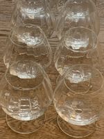 Set of 10 elegant cognac (or summer drinks) striped glasses