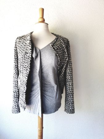 EVELIN BRANDT BERLIN SHIRT GRAU S RÜSCHEN BLUSE TOP TUNIKA