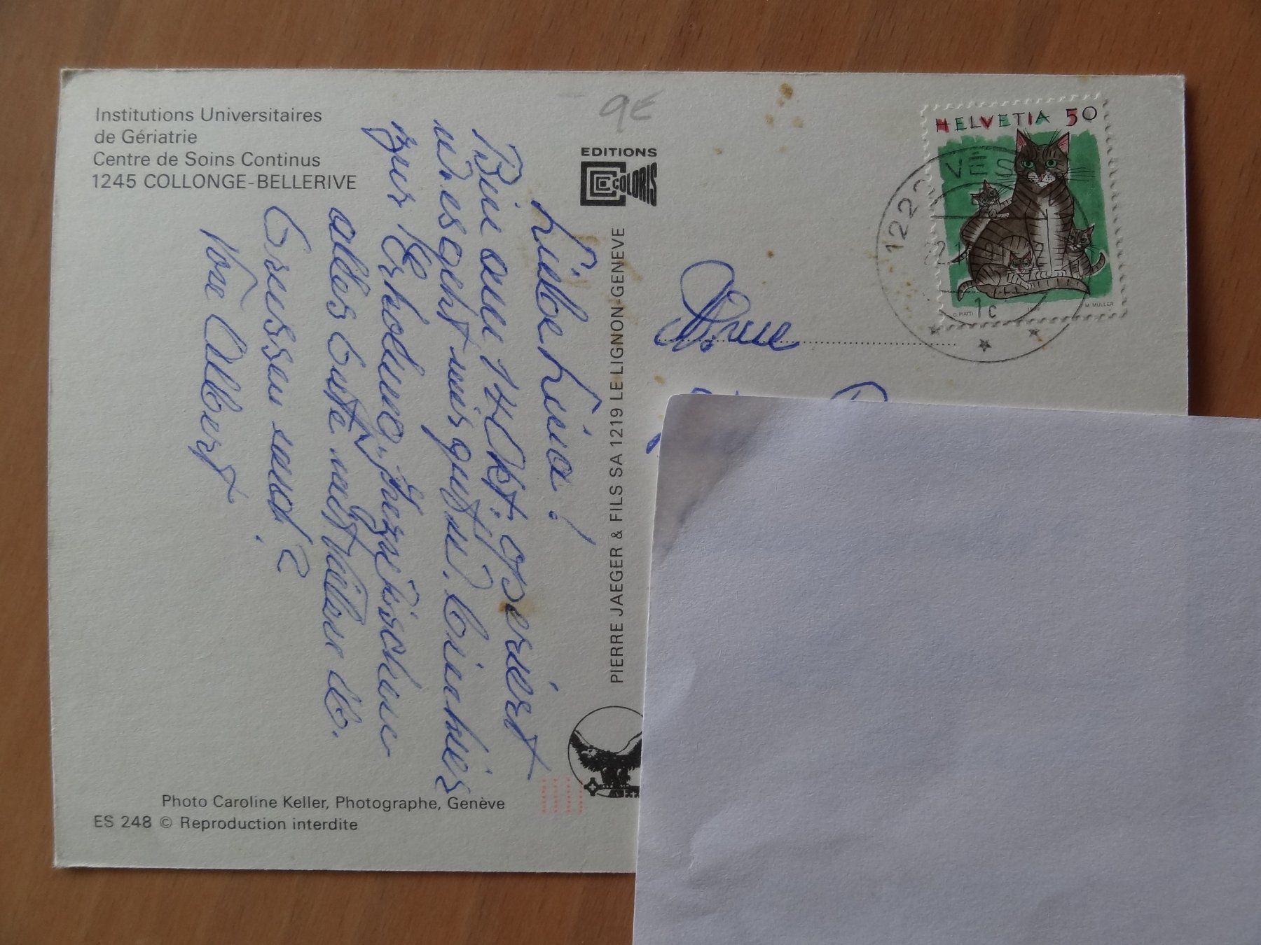 Cartoline postali: Collonge-Bellerive, Institutions Universitaires de Gériatrie – Usato da St Léonard venduto da Riglin 1