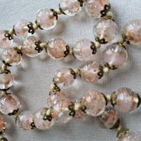 Murano Rosa/rot/goldene Halskette Collier, ca 1950