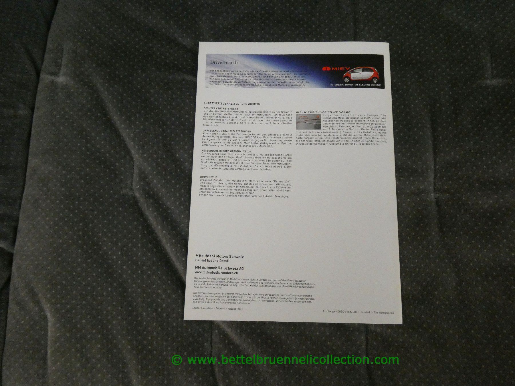 Mitsubishi Documenti: Mitsubishi Lancer Evolution Prospekt – Usato da Weingarten-Kalth venduto da Bettelbruenneli 3