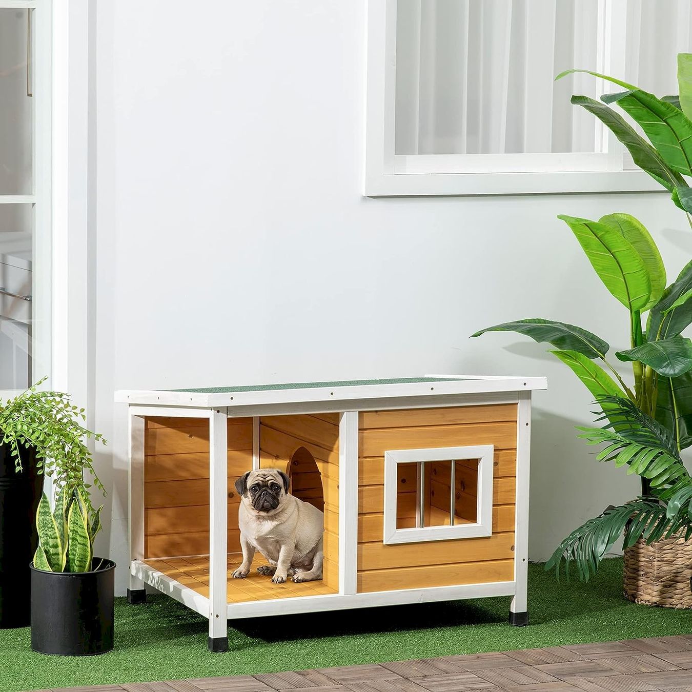 Liege- & Schlafplätze: PawHut Hundehütte mit Veranda – Neu und originalverpackt aus Bottighofen von zaap 1
