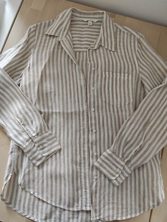 Camicia in 100% lino a righe, taglia XS/S