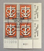 W9 Viererblock Stempel  Tag der Brf-Marke SBK 50.-
