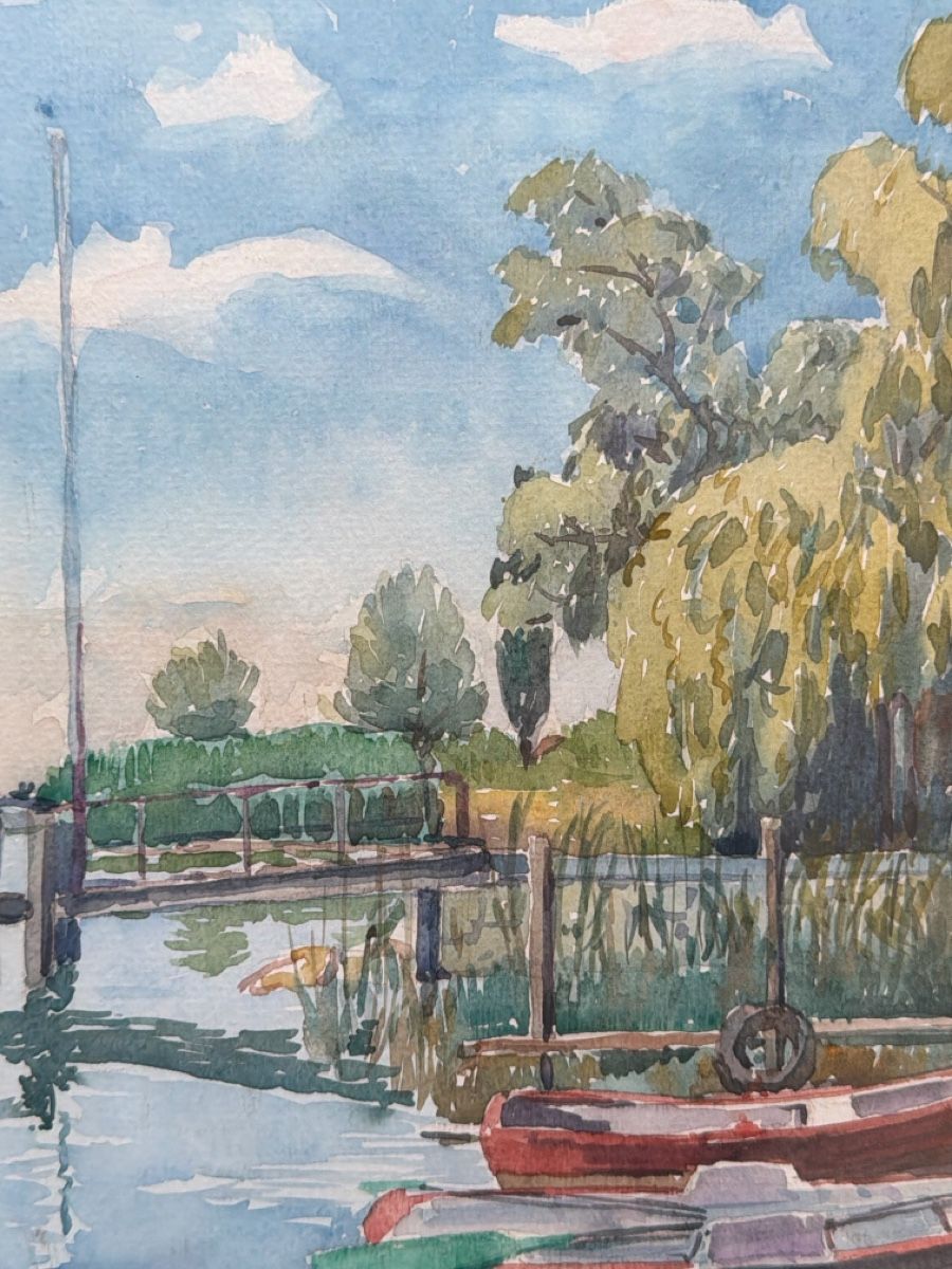 Dipinti: Aquarell am Greifensee, J. Kunz. Gemälde. – Usato da Biberist venduto da Momo33 3