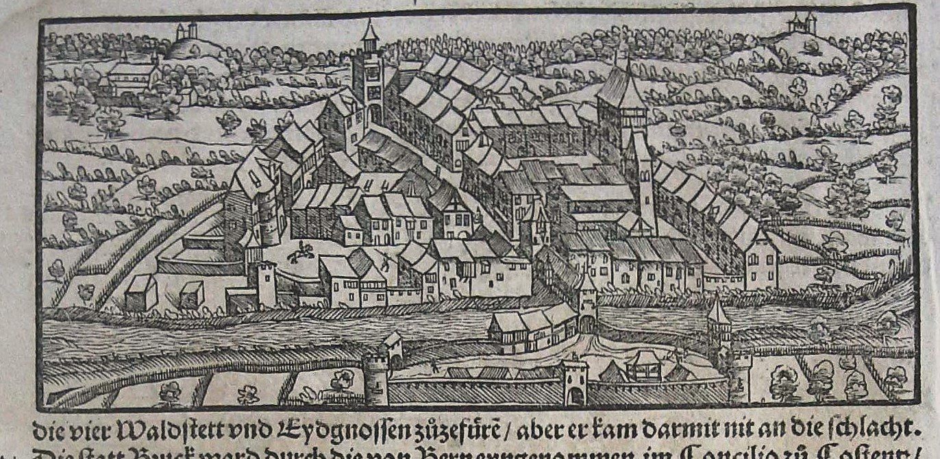 Incisioni: Brugg Holzschnitt von Stumpf 1548 – Usato da Rafz venduto da Helvet32 1