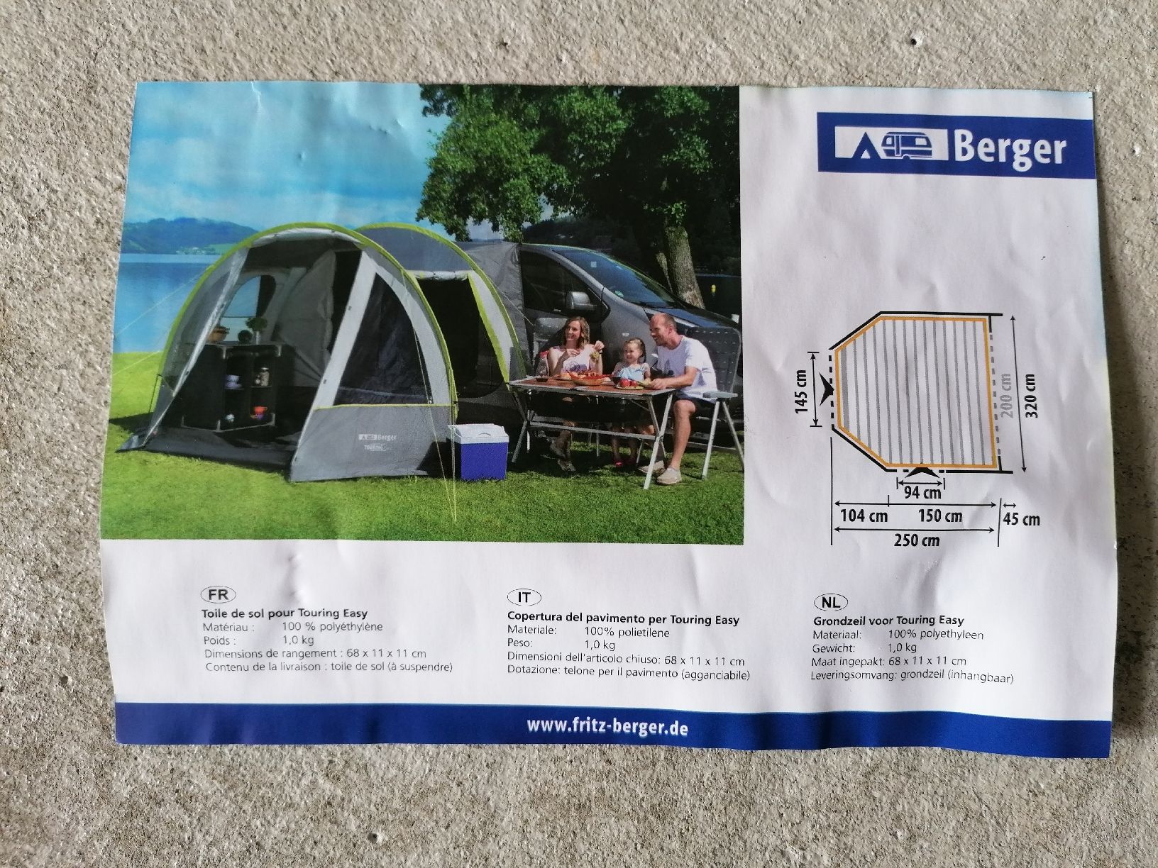 Vorzelte & Markisen: Bodenplane zu Vorzelt – Neu (gemäss Beschreibung) aus Burgdorf von