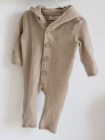 Baby wollanzug 100% Merinowolle braun Grösse 62/68