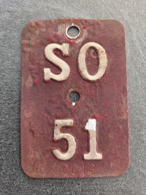 Sachs Ecriteaux: Velonummer SO 51 plaque Velo – D'occasion à Schenkon par Uhu007