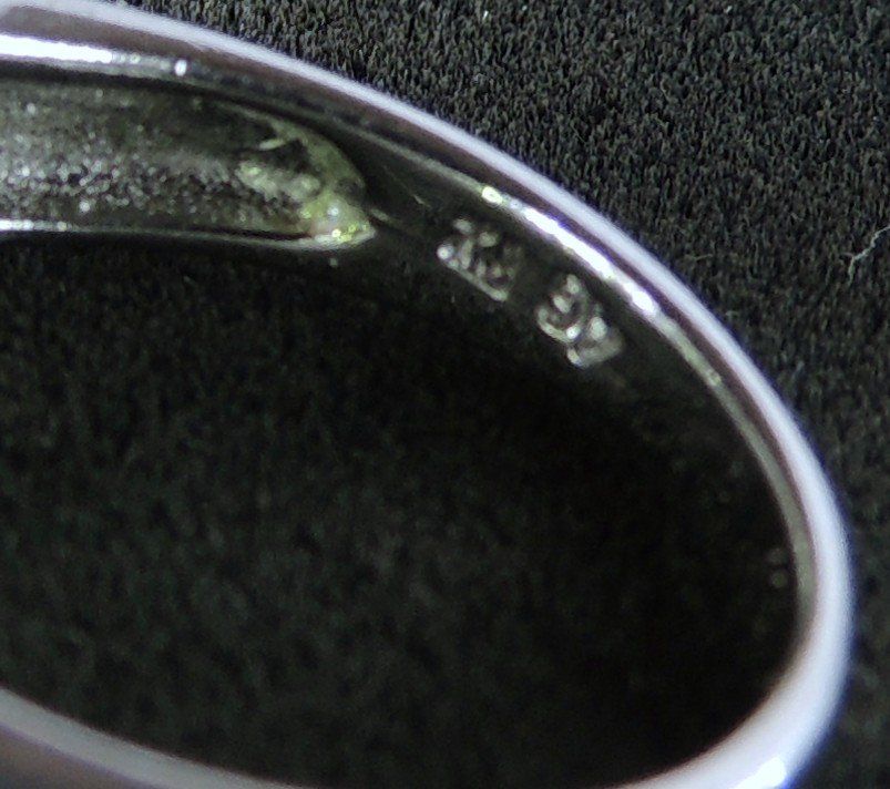 Anelli: Rhodinierter Diopsid Silber 925 Fingerring Gr. 53 – Usato da Waldenburg venduto da schaller707 8