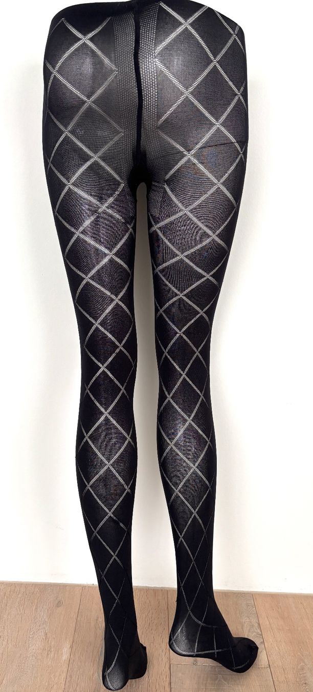 Globus Calze & Collant: Globus Strumpfhose schwarz Rautenmuster - EU S – Usato da Bottmingen venduto da marktplatz-schuhe 2