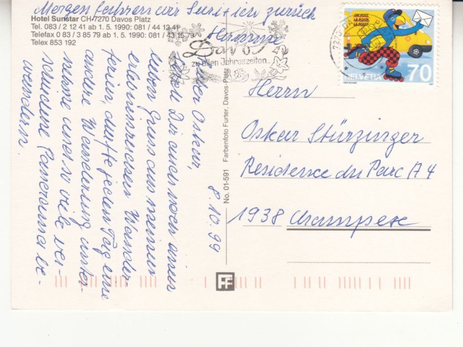 Cartes postales: Davos Sunstar 1999 – D'occasion à Bürglen TG par StampGraf 1