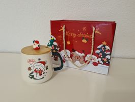 Weihnachtstasse - Set mit Deckel und Löffel