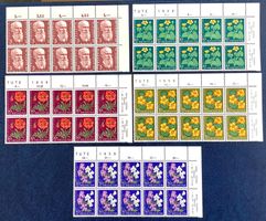 1959 - Pro Juventute Gartenblumen 10er Block Satz ** Eckrand