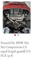 BMW F87 M2 Competition CS equal length Abgasanlage