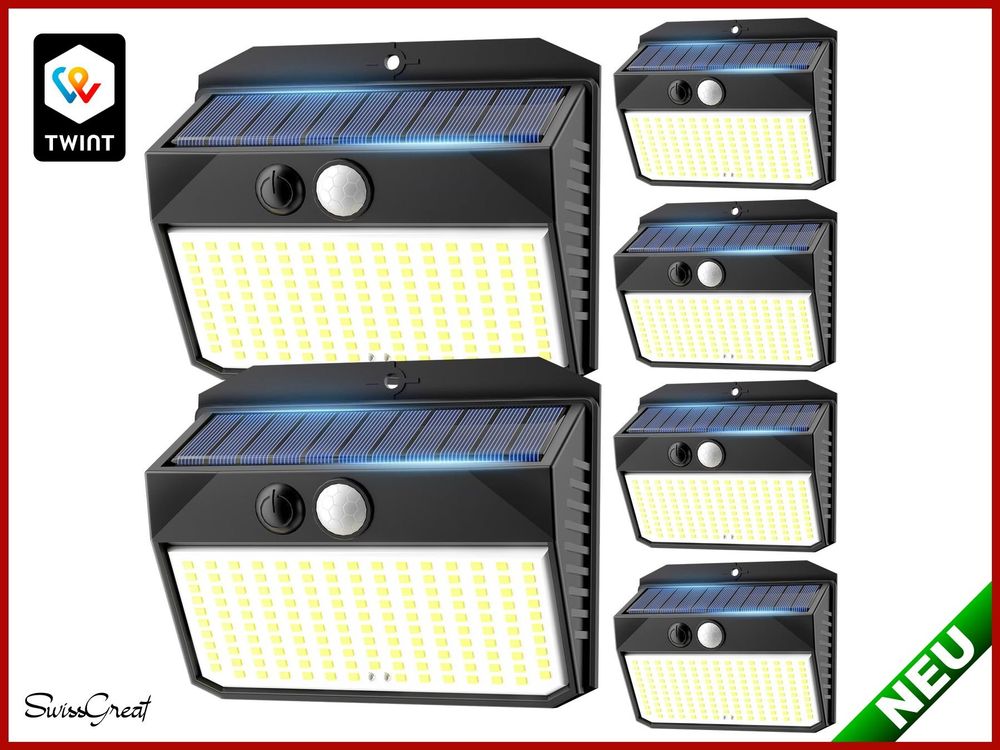 Solarlampe Außen Bewegungsmelder 150 LED 6 Stück Kaufen auf Ricardo