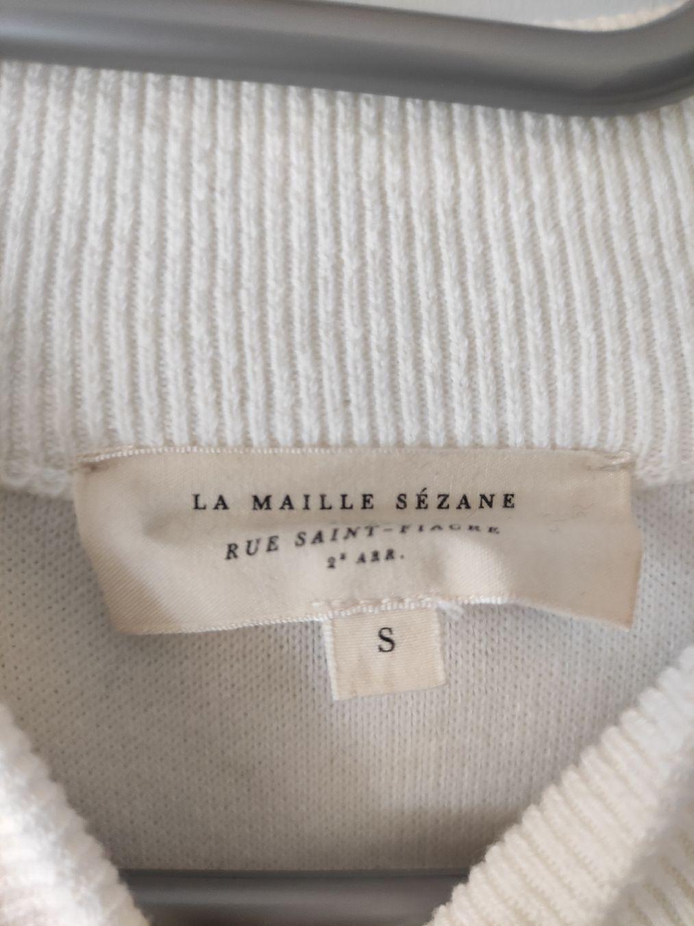 Sezane Vestiti: Robe pull rayée Sézane blanc/marine T.S. bon état – Usato da Granges VS venduto da patia58 2