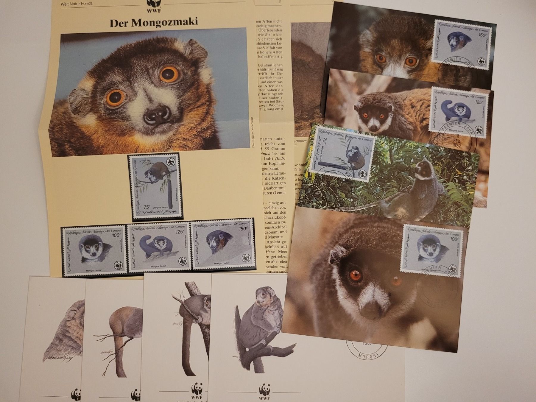 Alle Briefmarken: Comores WWF Sonderausgabe der Mongozmaki – Gebraucht aus Inwil von Flower2325