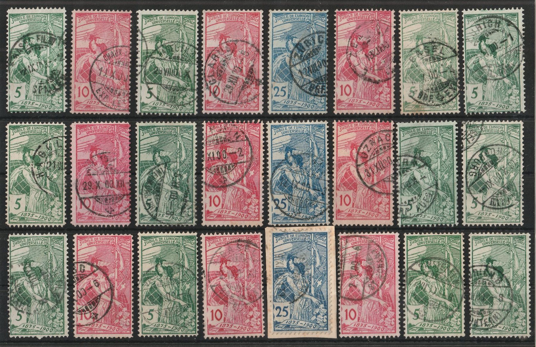 Alle Briefmarken: Lot UPU 1900. gestempelt – Gebraucht aus Kradolf von Sibang2