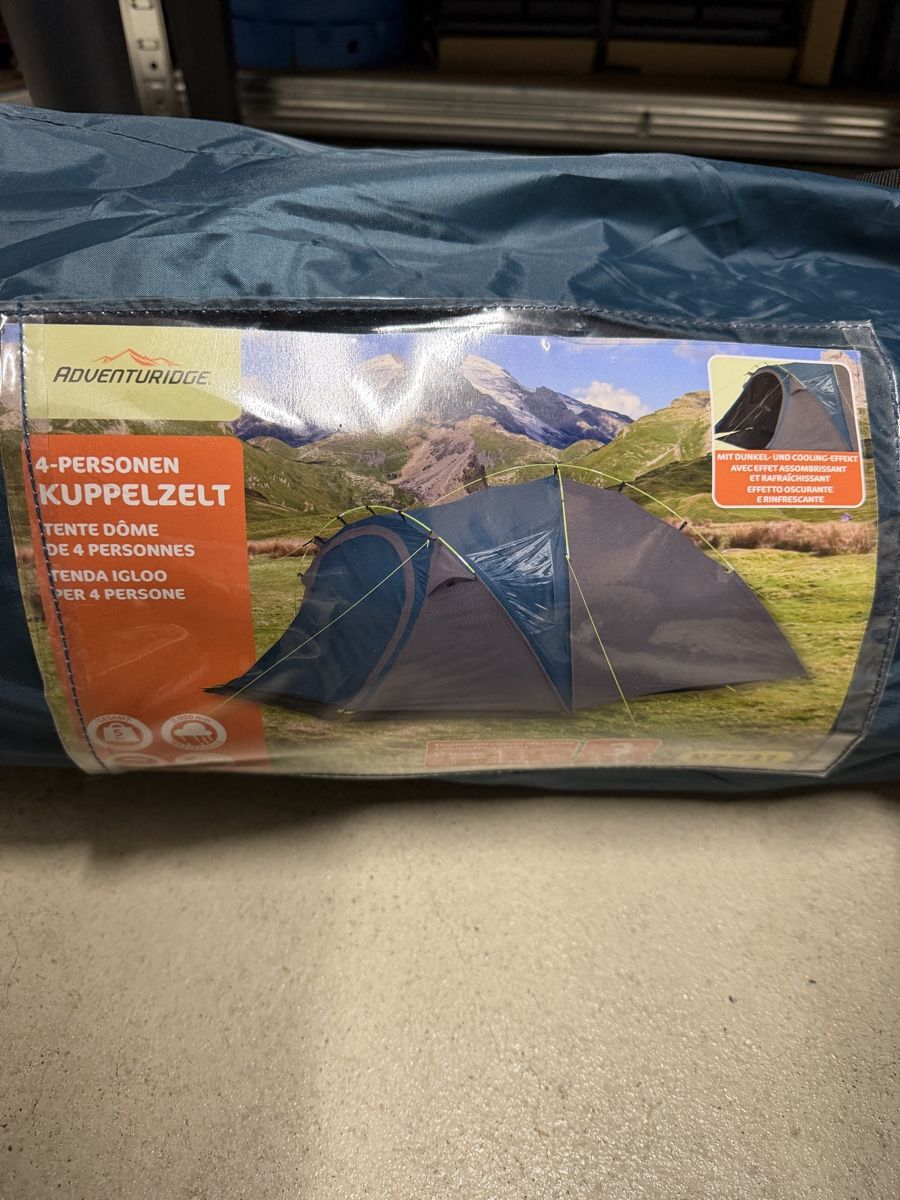 Tende : 4-Personen Zelt NEU – Nuovo e nell'imballaggio originale da Schübelbach venduto da Sambodscha