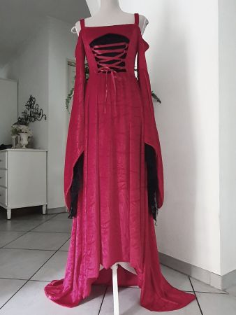 Rotes Gothic/Halloween Samtkleid Gr S *neu*