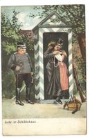 Militär - Humor - Liebe im Schilderhaus - ertappt ! - 1907