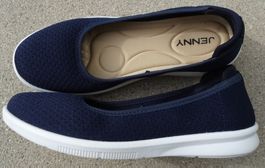 Ballerina Jenny Gr. 39 blau marine weiss NEU flat