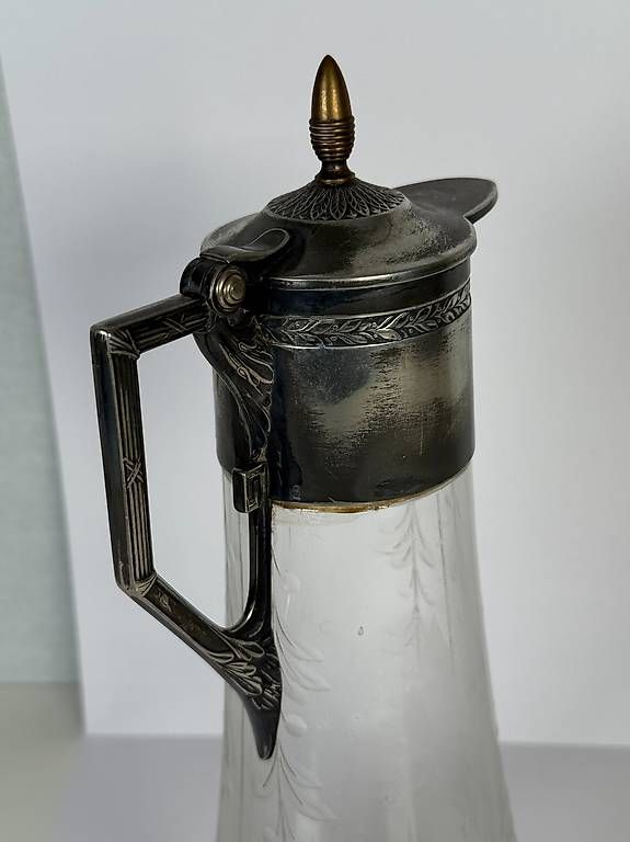 Carafes: Jugendstil Glaskaraffe mit Klappdeckel – D'occasion à Böckten par SELL-4U 5