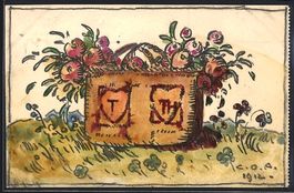 Handgemalt sign. Carl O. Arends: Violett