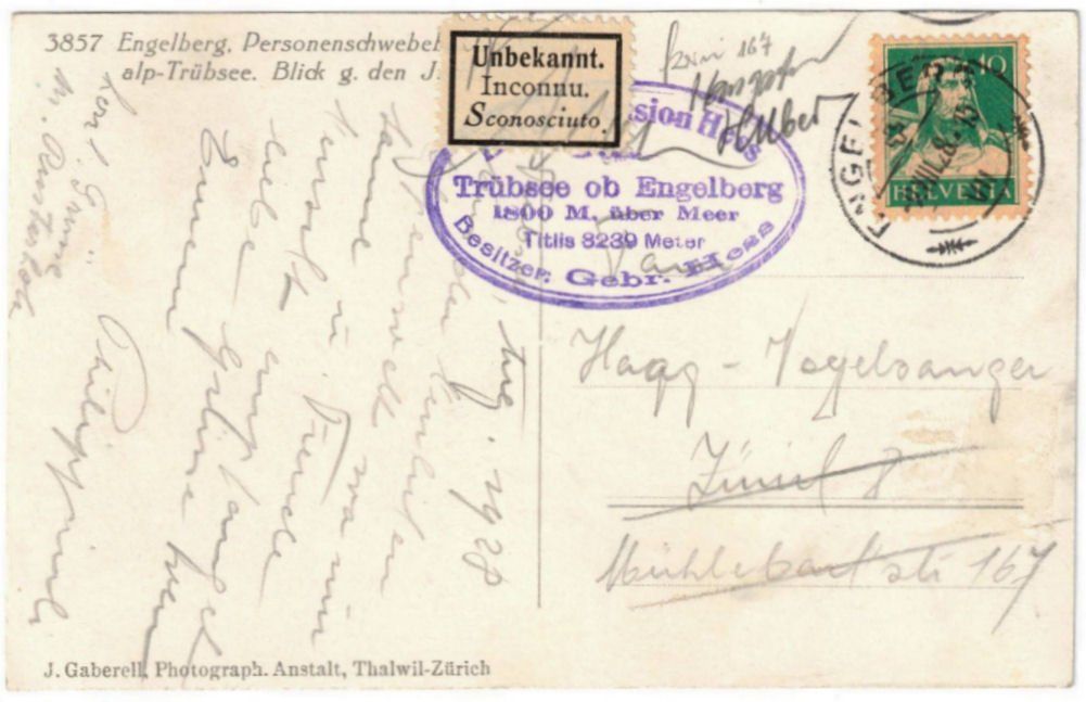 Cartoline postali: Engelberg - Luftseilbahn Gerschnialp--Trübsee – Usato da Binningen venduto da Mountainrider 1