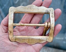 alt KUH RIEMENSCHNALLE punziert 80 TREICHEL MESSING