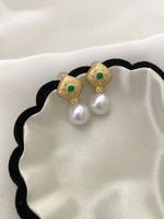 9.5 mm Perlen Ohrringe/Süsswasserperlen echte